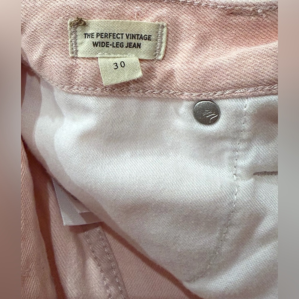 Madewell Pink Perfect Vintage Wide-Leg Jeans Size 30 High Rise - Picture 4 of 6